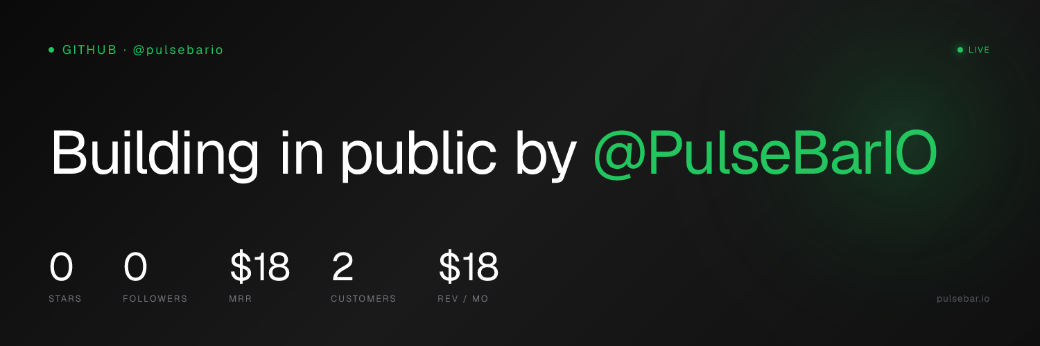 Live PulseBar banner for the PulseBar founder account